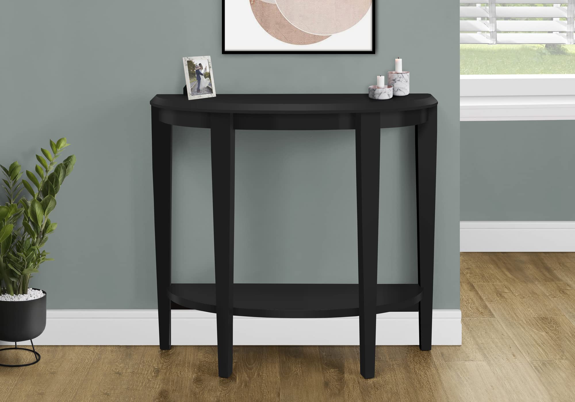 Monarch Specialties I 2413 Accent Table, Console, Entryway, Narrow, Sofa, Living Room, Bedroom, Laminate, Black, Transitional
